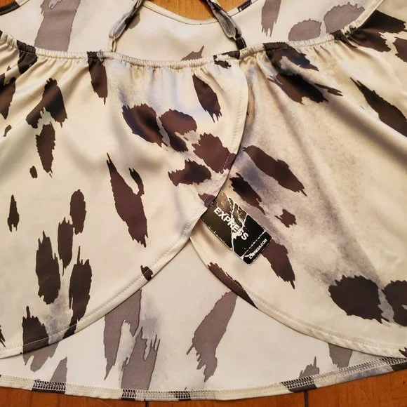 Express Sleepwear Crop Top With Overlapping Butterfly Panels In The Back Sz S - Picture 9 of 14